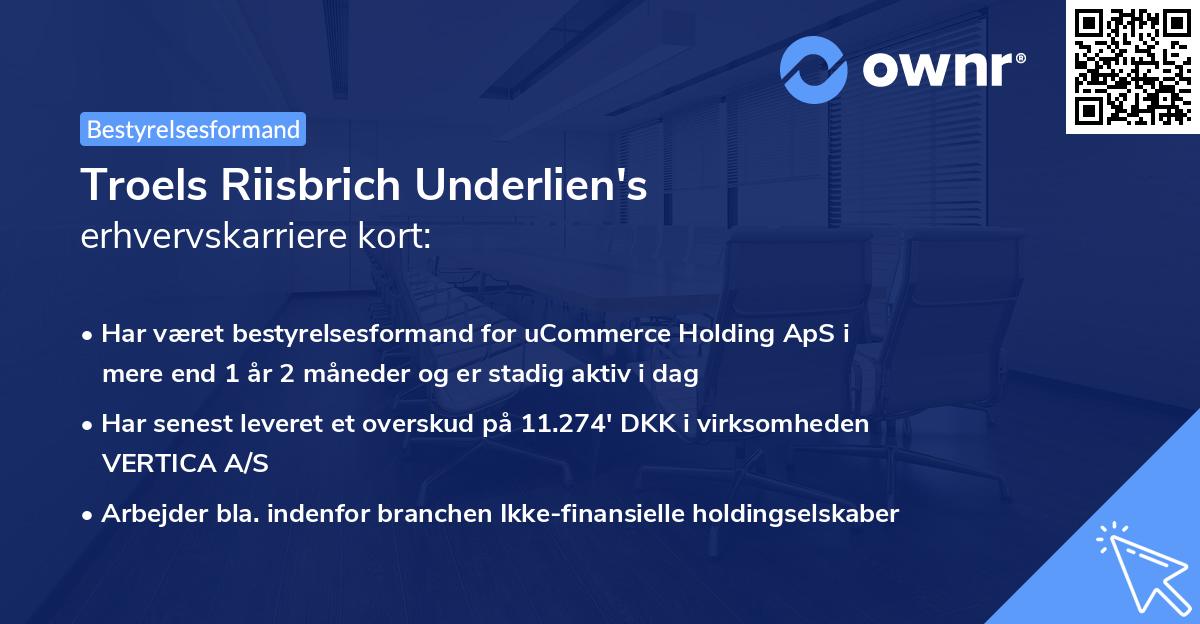 Troels Riisbrich Underlien's erhvervskarriere kort