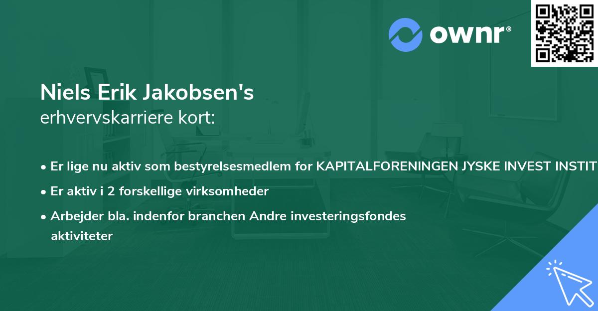 Niels Erik Jakobsen's erhvervskarriere kort