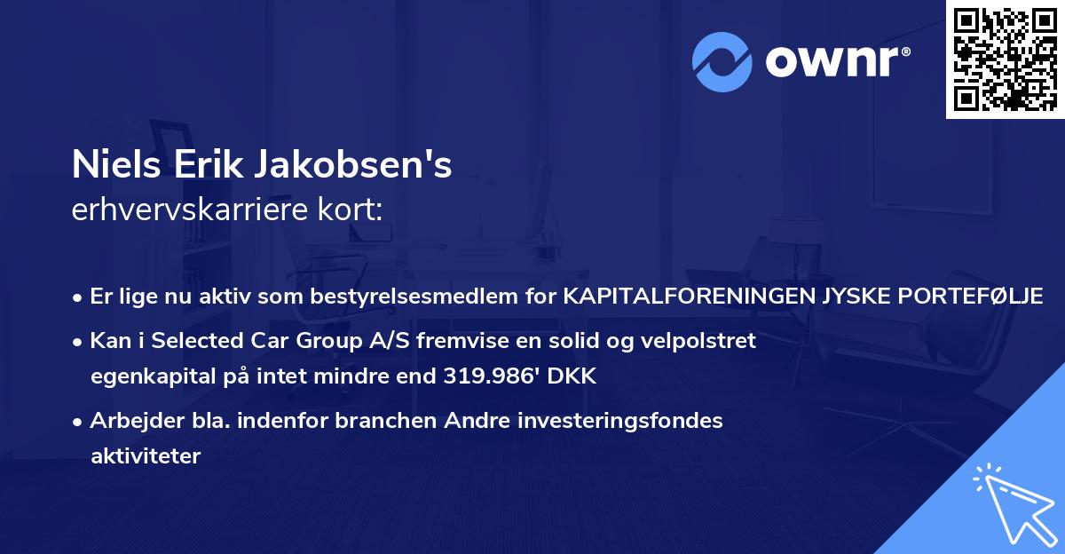 Niels Erik Jakobsen's erhvervskarriere kort
