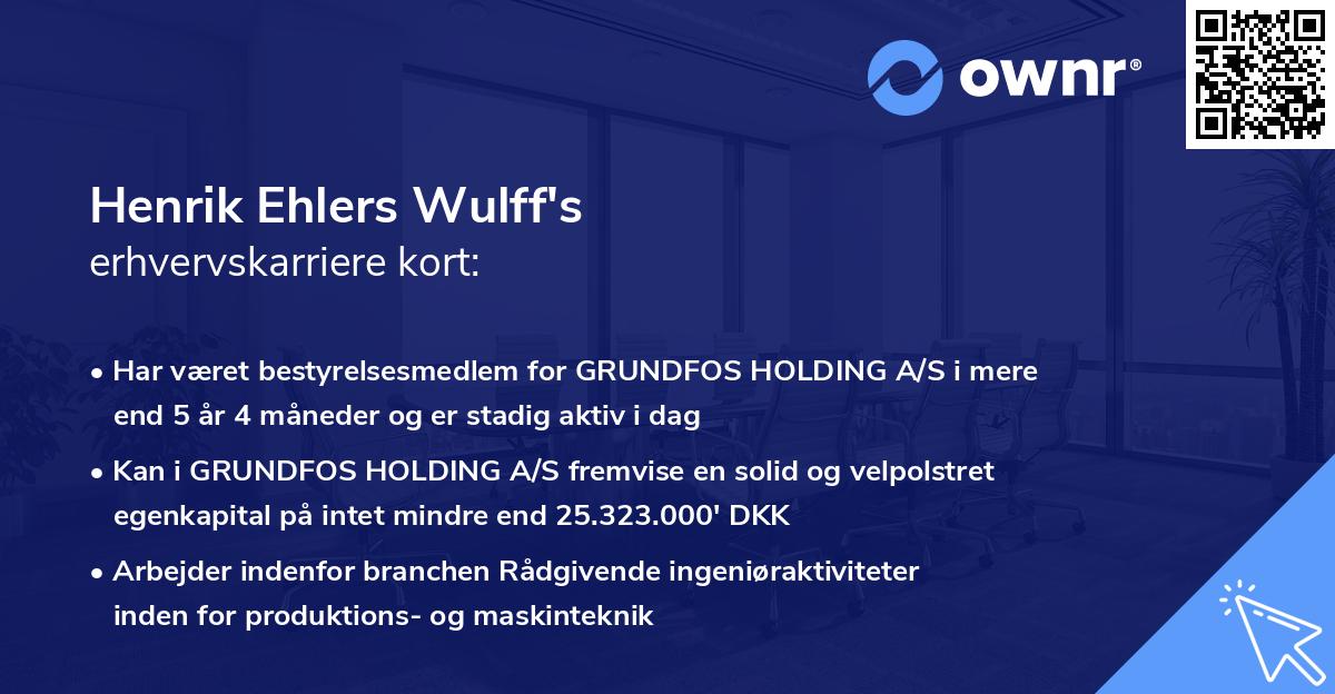 Henrik Ehlers Wulff's erhvervskarriere kort