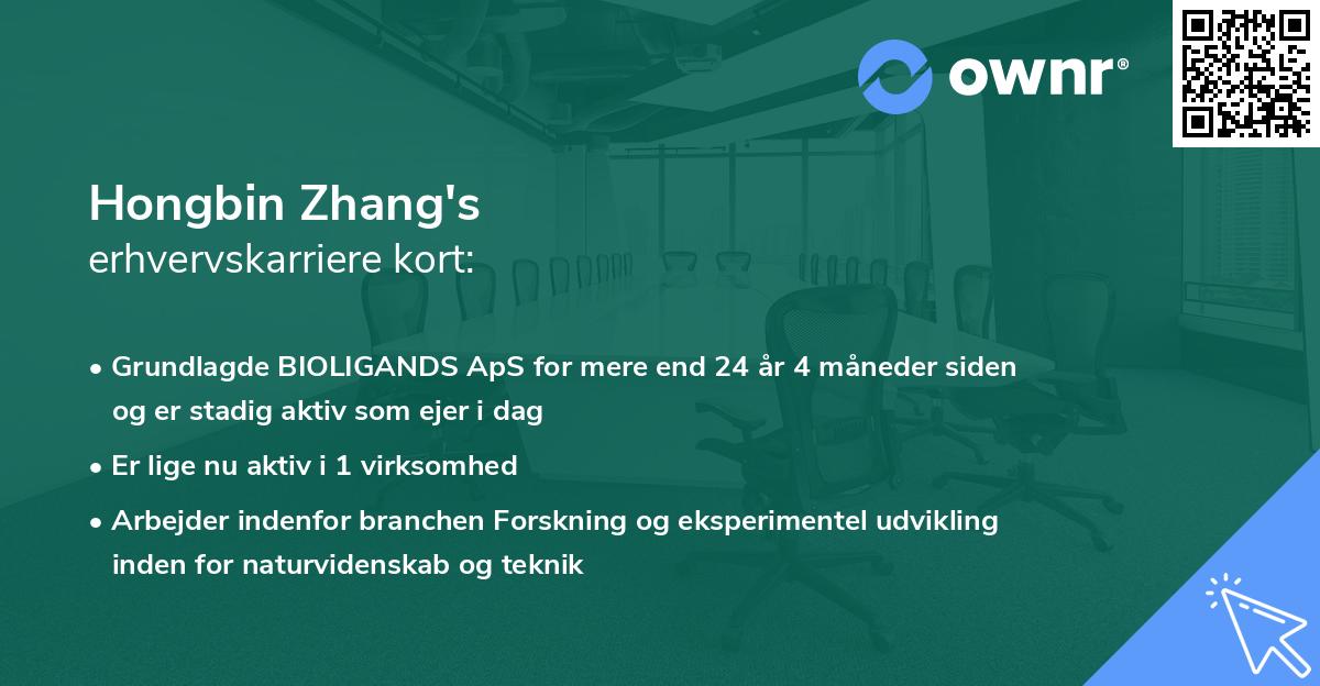 Hongbin Zhang's erhvervskarriere kort