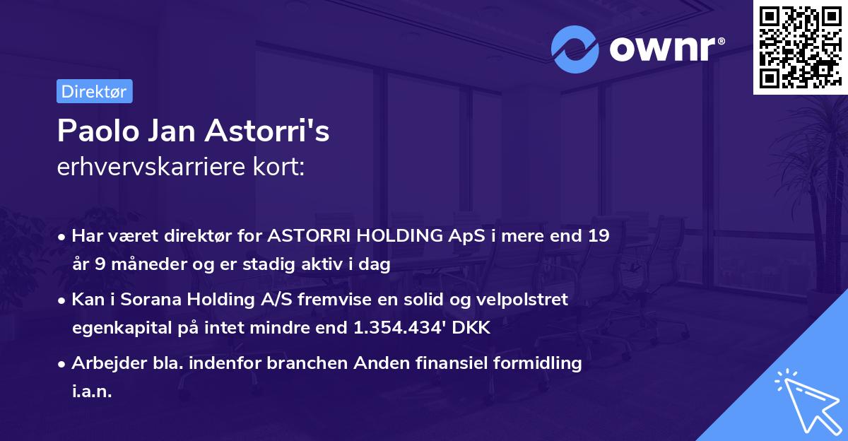 Paolo Jan Astorri's erhvervskarriere kort