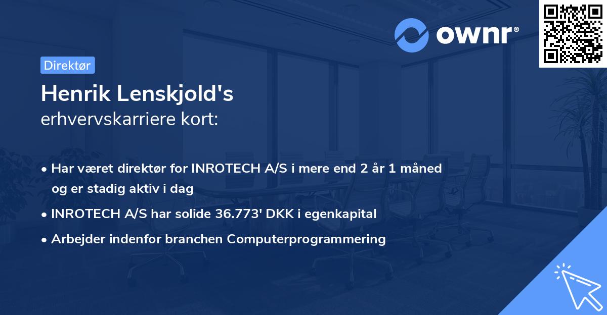 Henrik Lenskjold's erhvervskarriere kort