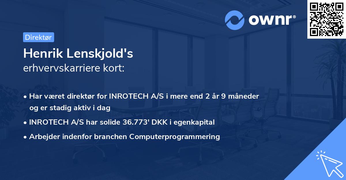 Henrik Lenskjold's erhvervskarriere kort