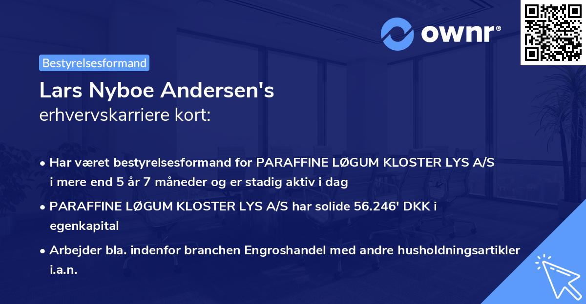 Lars Nyboe Andersen's erhvervskarriere kort