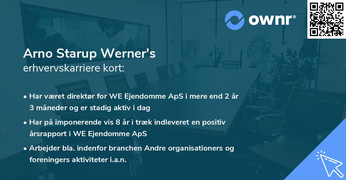Arno Starup Werner's erhvervskarriere kort