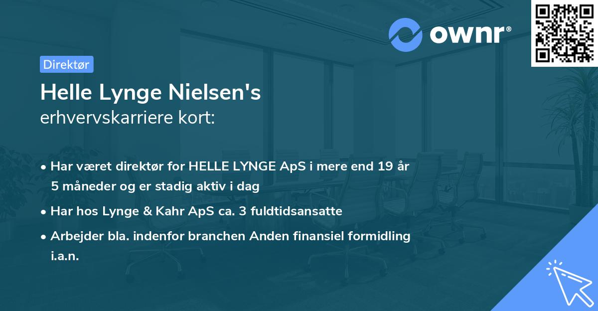 Helle Lynge Nielsen's erhvervskarriere kort