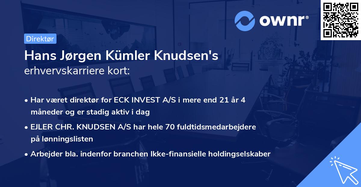 Hans Jørgen Kümler Knudsen's erhvervskarriere kort