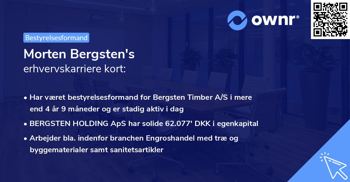 Morten Bergsten's erhvervskarriere kort