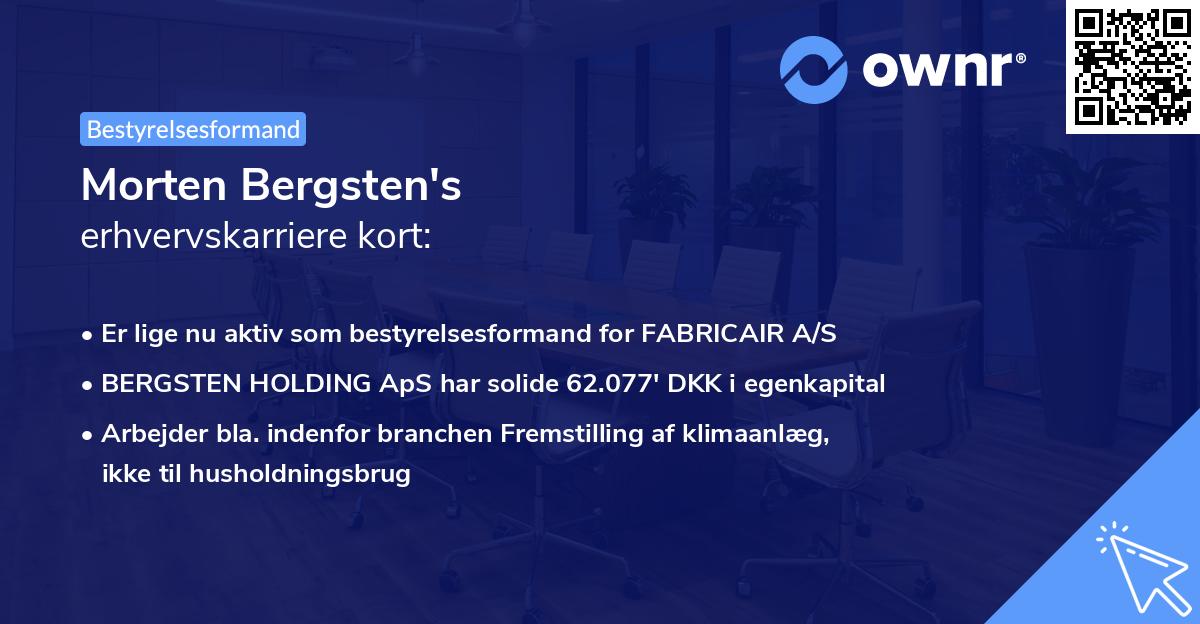 Morten Bergsten's erhvervskarriere kort