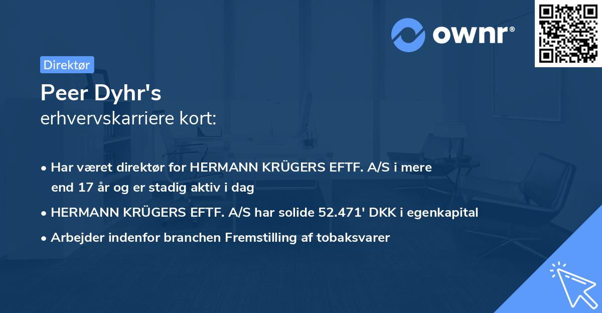 Peer Dyhr's erhvervskarriere kort