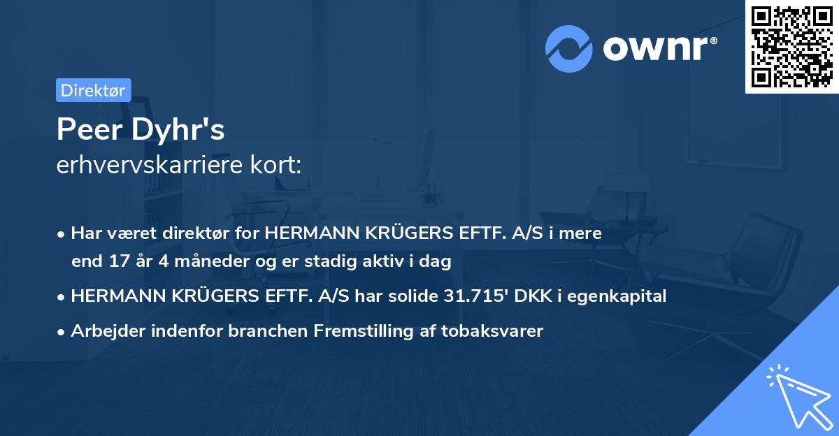 Peer Dyhr's erhvervskarriere kort
