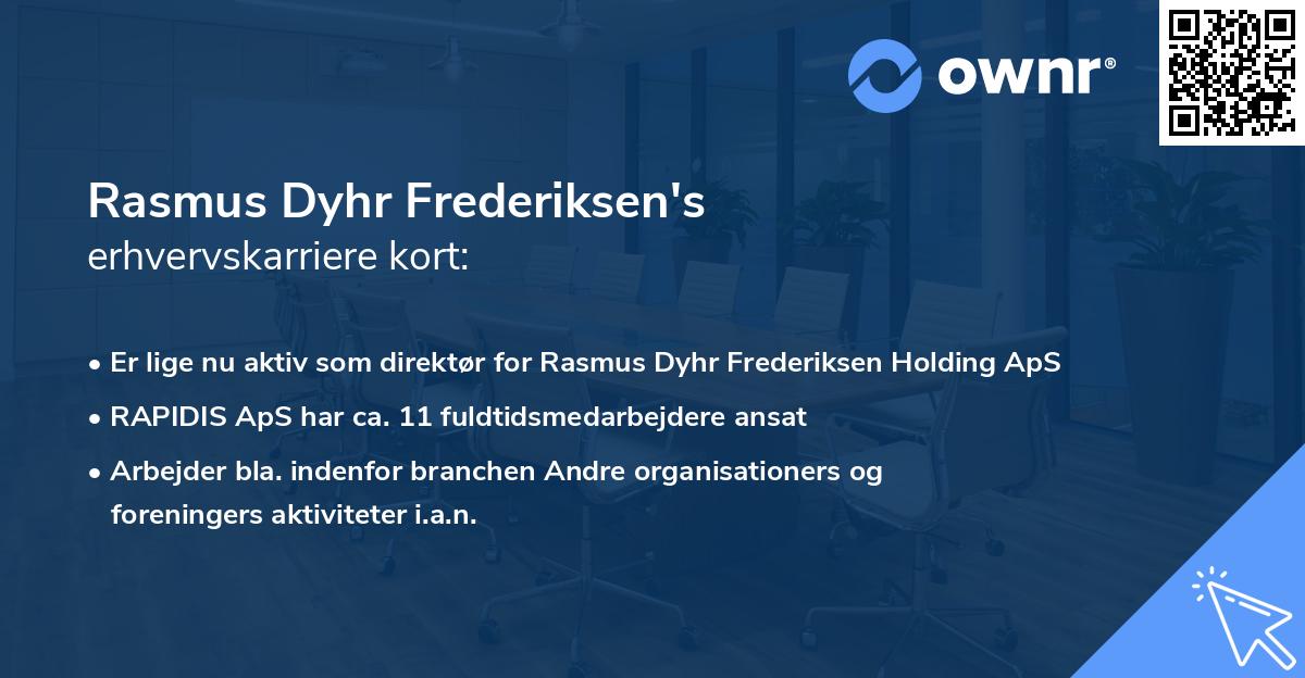 Rasmus Dyhr Frederiksen's erhvervskarriere kort
