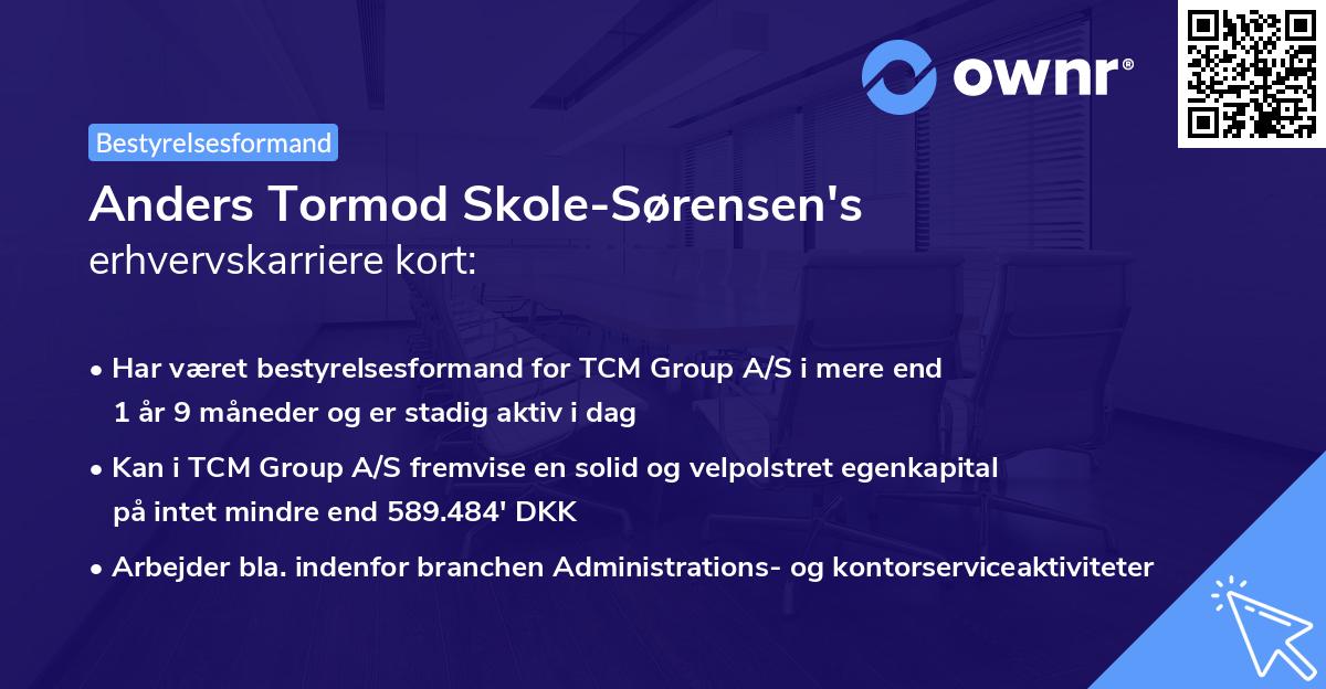Anders Tormod Skole-Sørensen's erhvervskarriere kort
