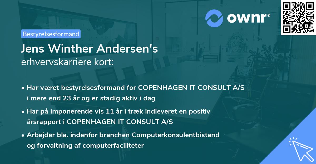 Jens Winther Andersen's erhvervskarriere kort