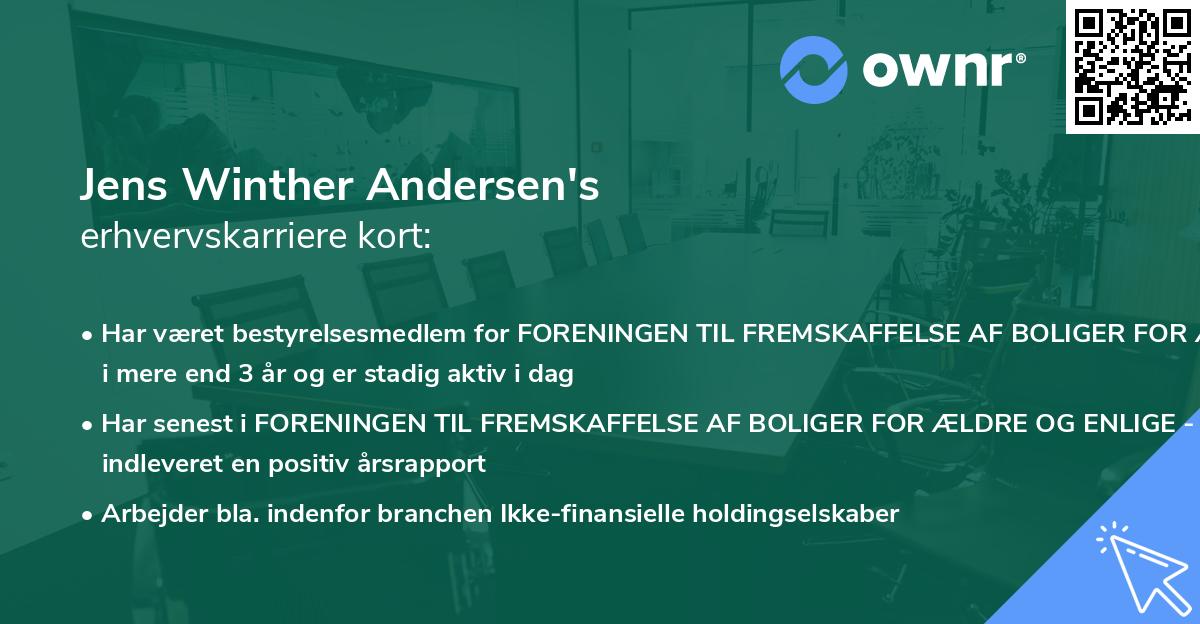 Jens Winther Andersen's erhvervskarriere kort
