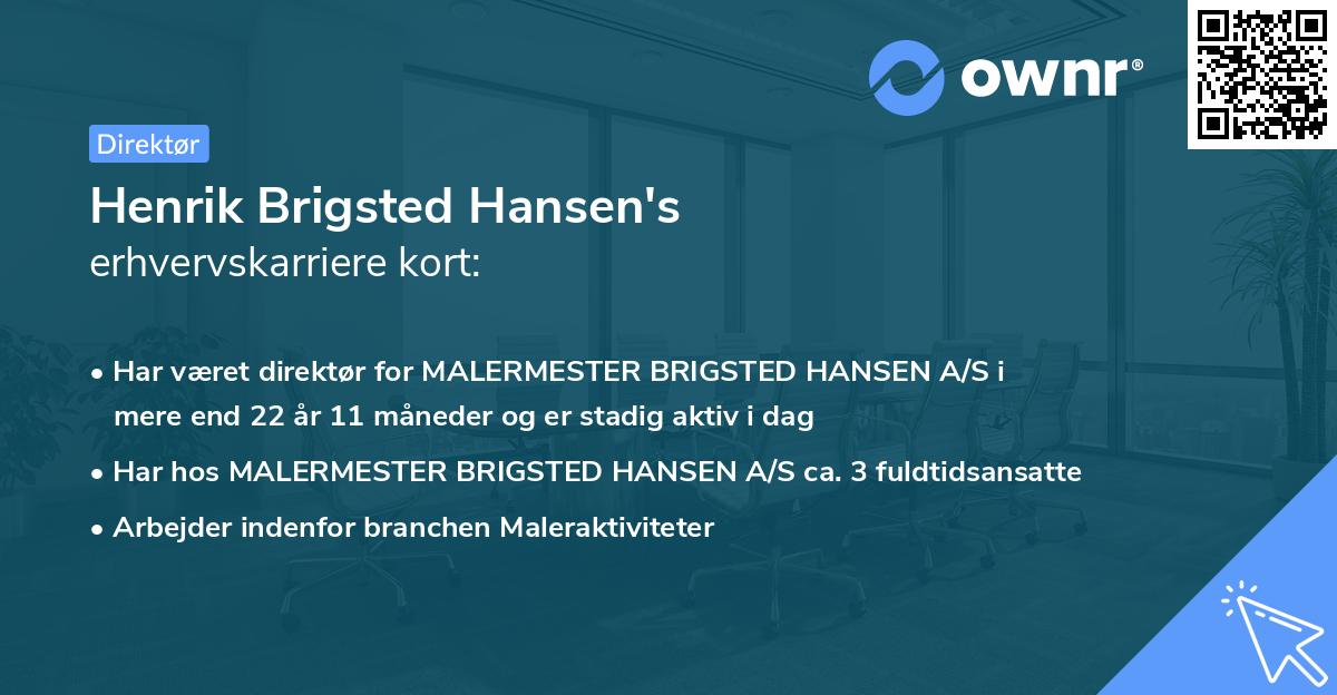 Henrik Brigsted Hansen's erhvervskarriere kort