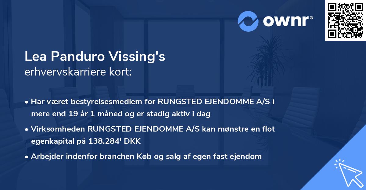 Lea Panduro Vissing's erhvervskarriere kort