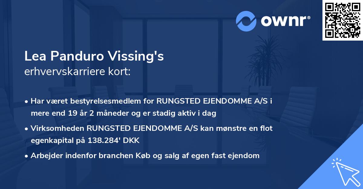 Lea Panduro Vissing's erhvervskarriere kort