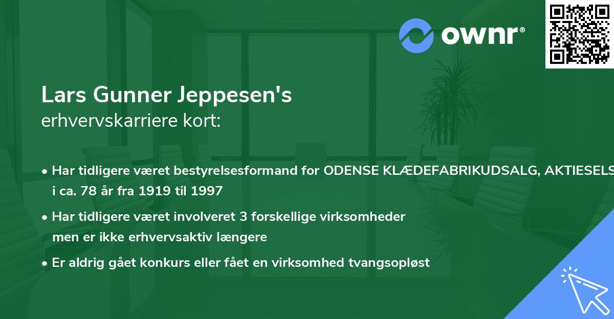 Lars Gunner Jeppesen's erhvervskarriere kort