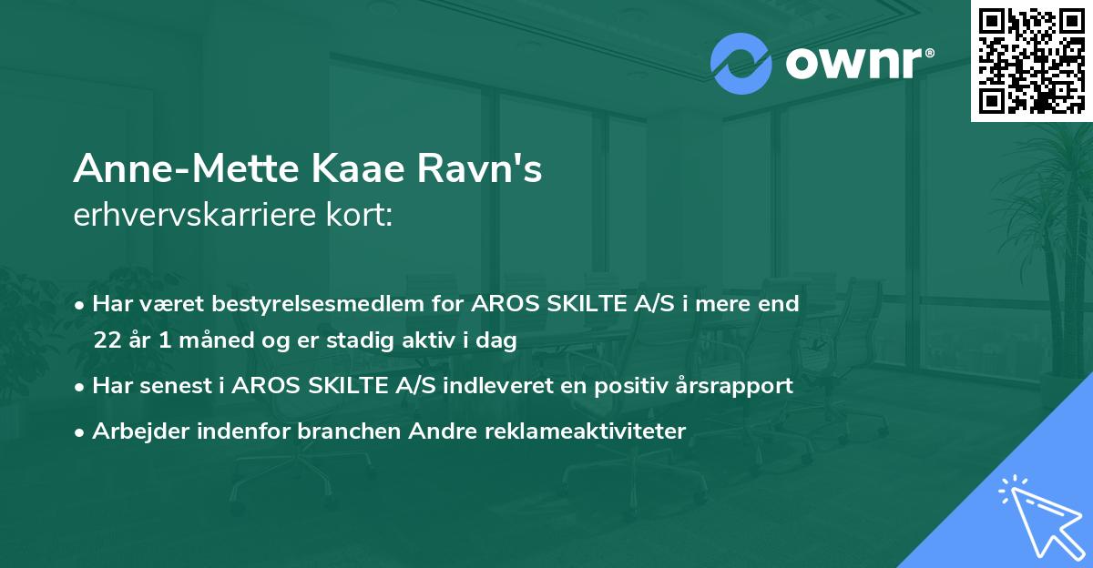 Anne-Mette Kaae Ravn's erhvervskarriere kort