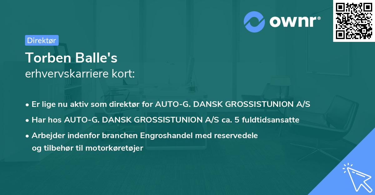 Torben Balle's erhvervskarriere kort