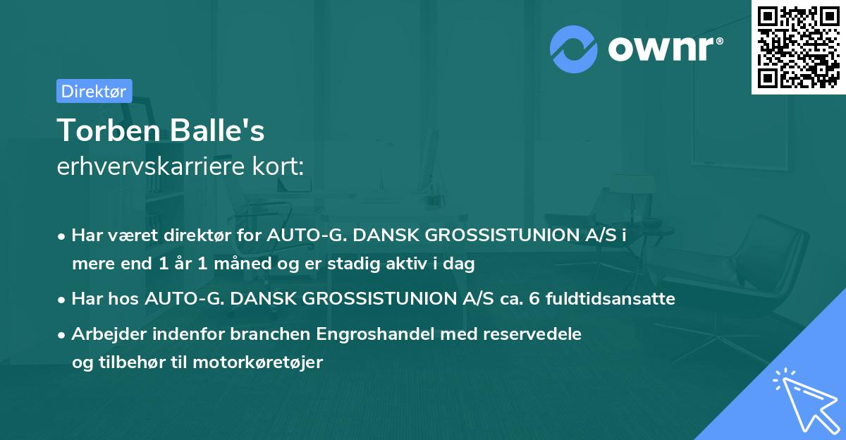 Torben Balle's erhvervskarriere kort