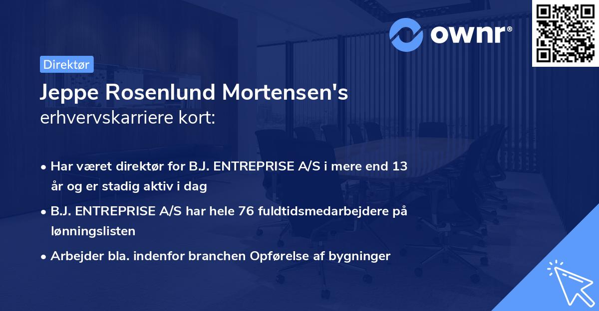 Jeppe Rosenlund Mortensen's erhvervskarriere kort