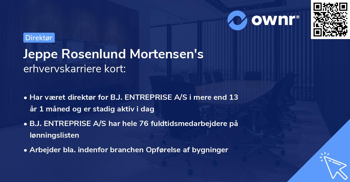 Jeppe Rosenlund Mortensen's erhvervskarriere kort