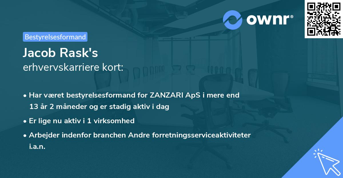 Jacob Rask's erhvervskarriere kort