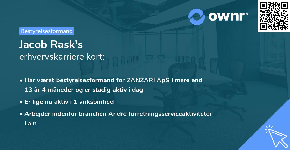 Jacob Rask's erhvervskarriere kort