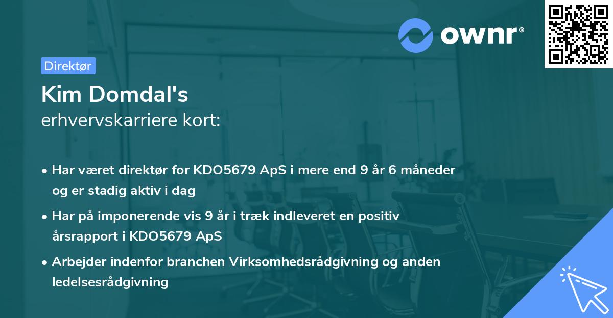 Kim Domdal's erhvervskarriere kort
