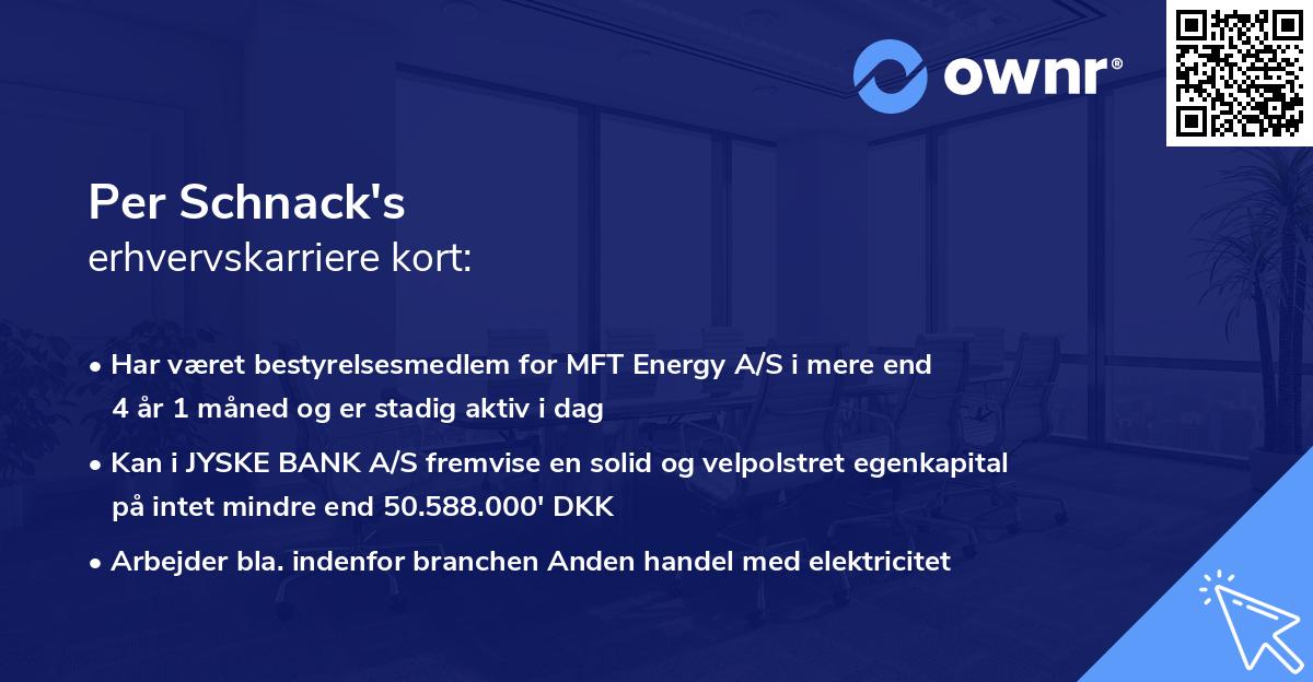 Per Schnack's erhvervskarriere kort