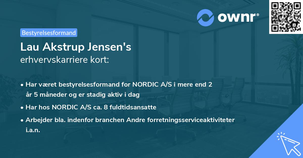 Lau Akstrup Jensen's erhvervskarriere kort