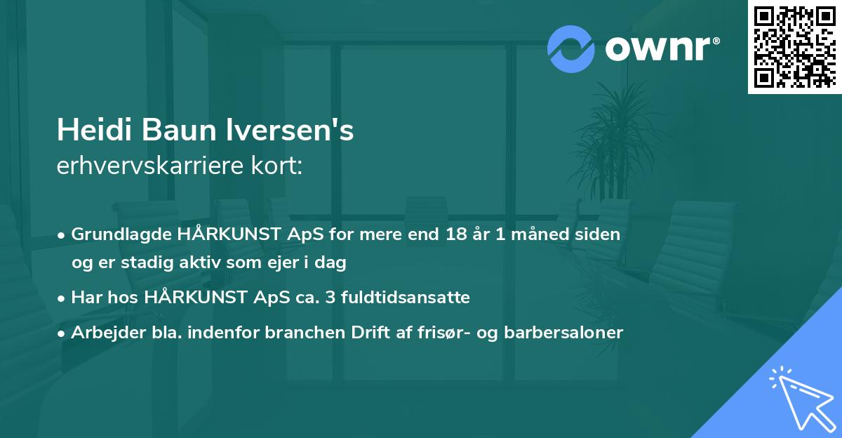 Heidi Baun Iversen's erhvervskarriere kort