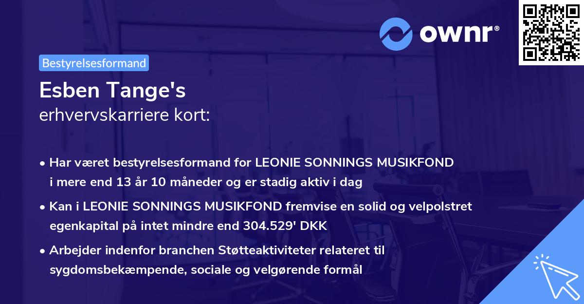 Esben Tange's erhvervskarriere kort