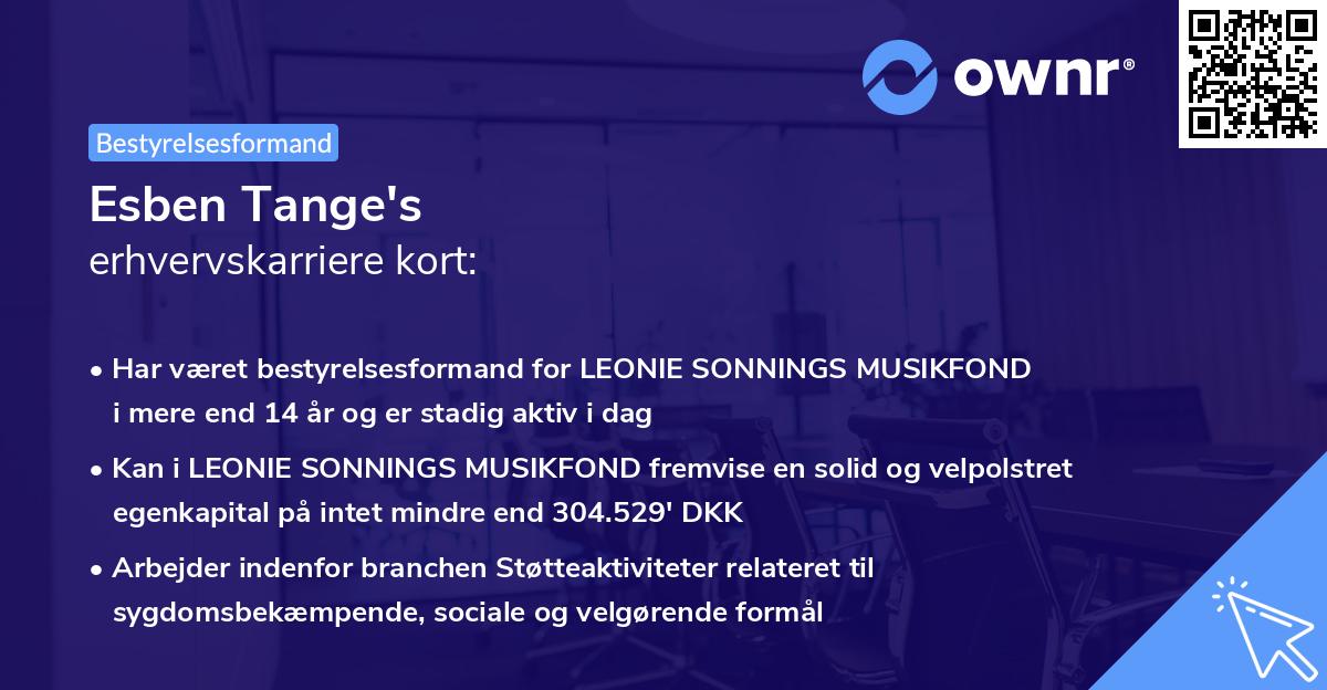 Esben Tange's erhvervskarriere kort