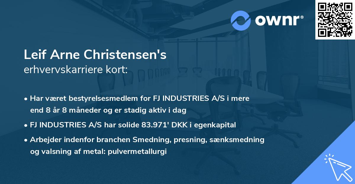 Leif Arne Christensen's erhvervskarriere kort
