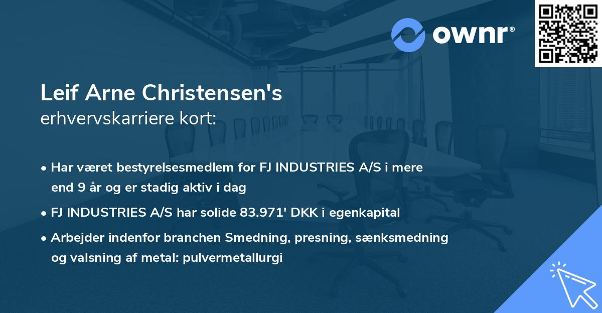 Leif Arne Christensen's erhvervskarriere kort