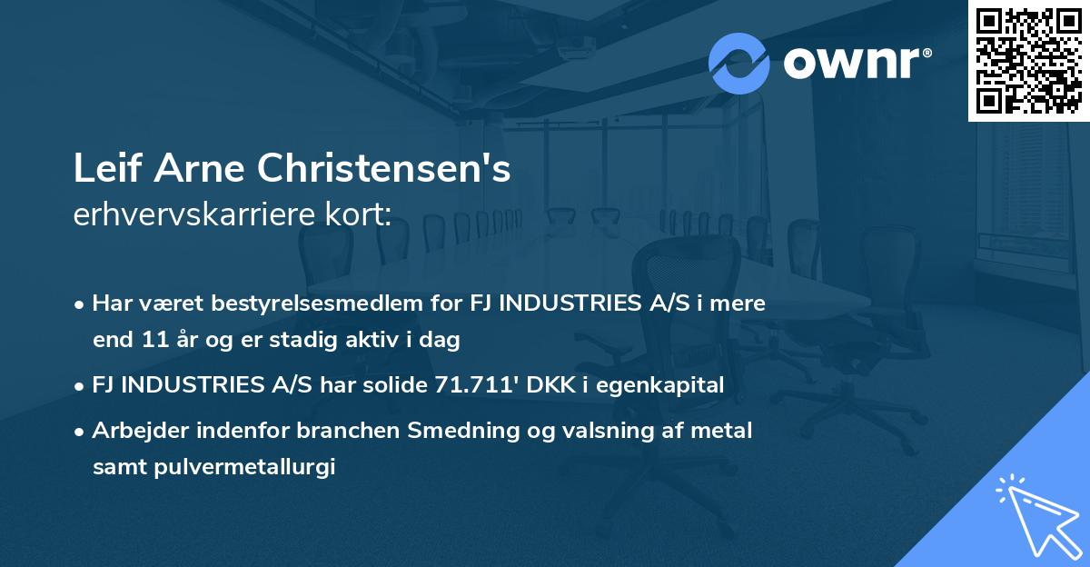 Leif Arne Christensen's erhvervskarriere kort