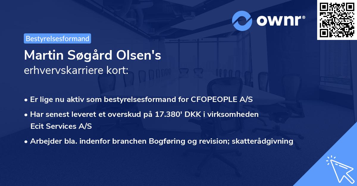 Martin Søgård Olsen's erhvervskarriere kort