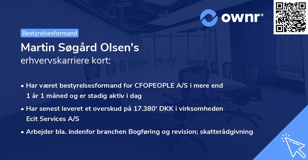 Martin Søgård Olsen's erhvervskarriere kort