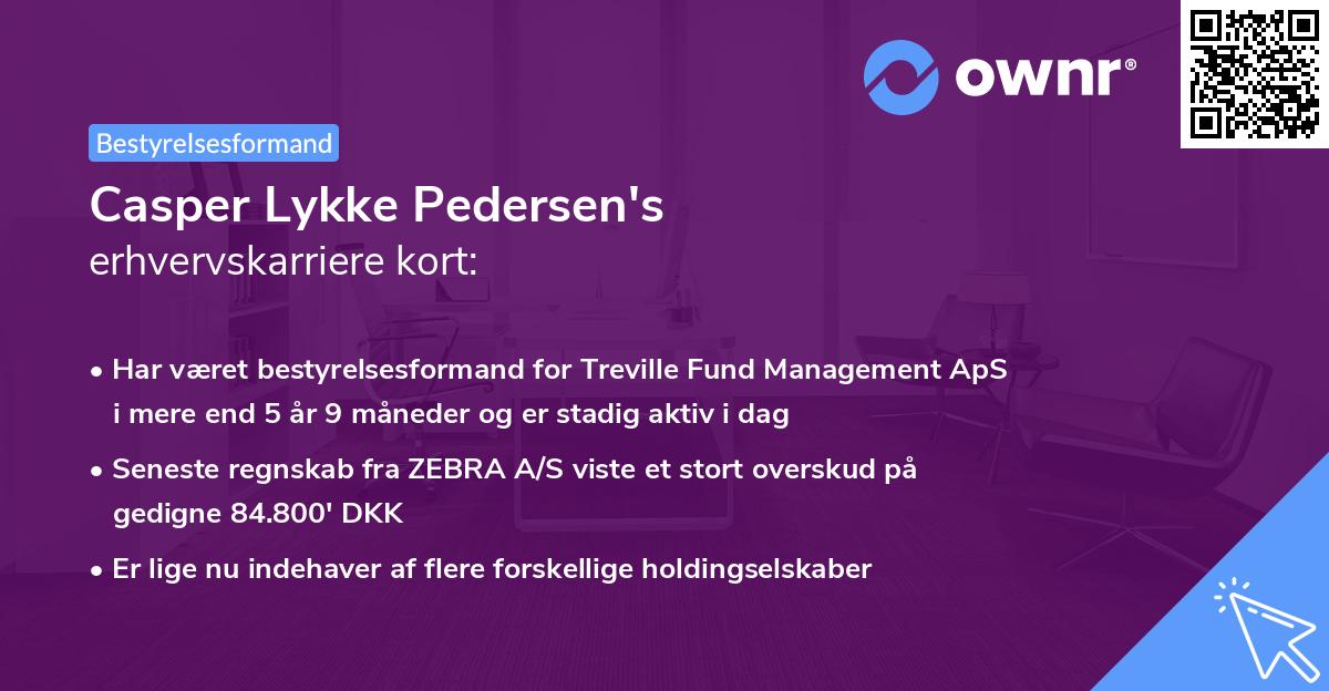 Casper Lykke Pedersen's erhvervskarriere kort