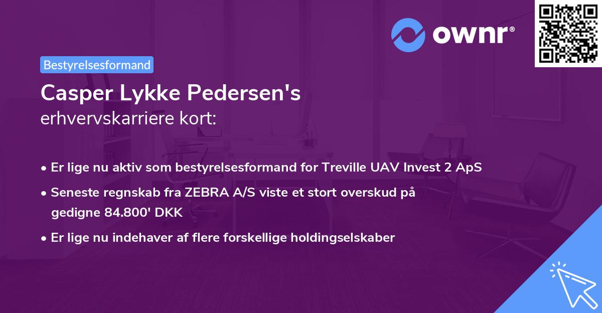 Casper Lykke Pedersen's erhvervskarriere kort