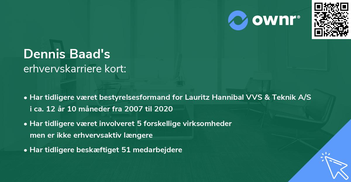 Dennis Baad's erhvervskarriere kort
