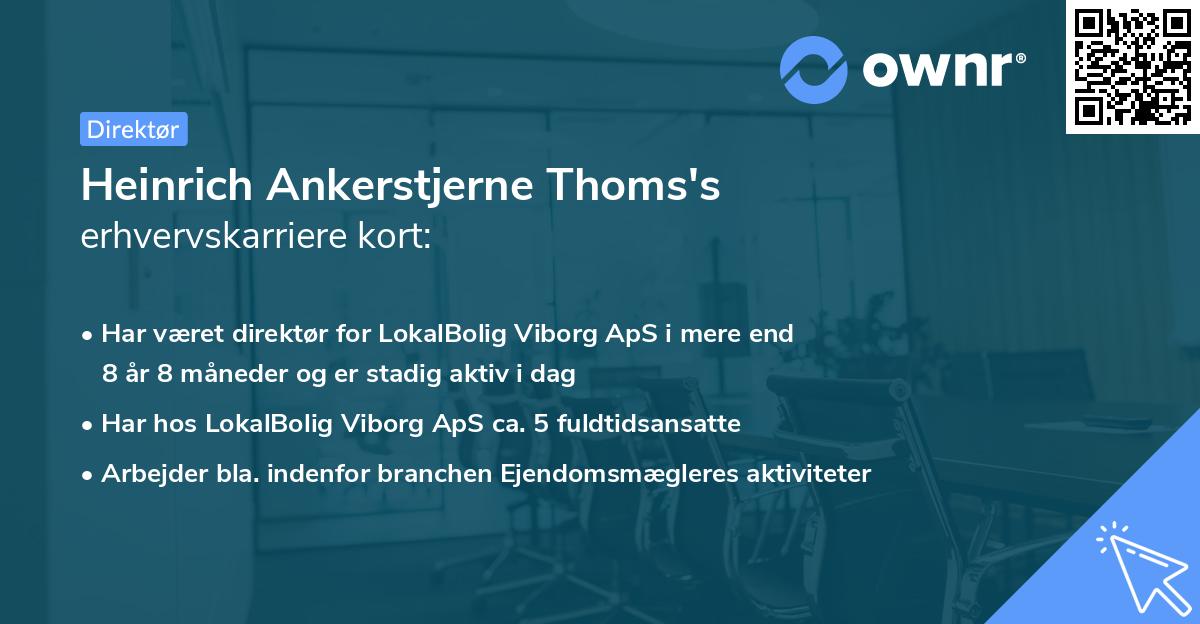 Heinrich Ankerstjerne Thoms's erhvervskarriere kort