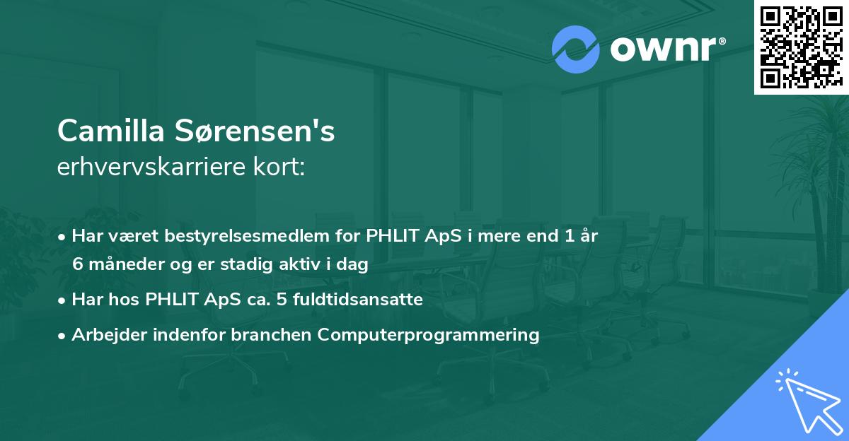 Camilla Sørensen's erhvervskarriere kort