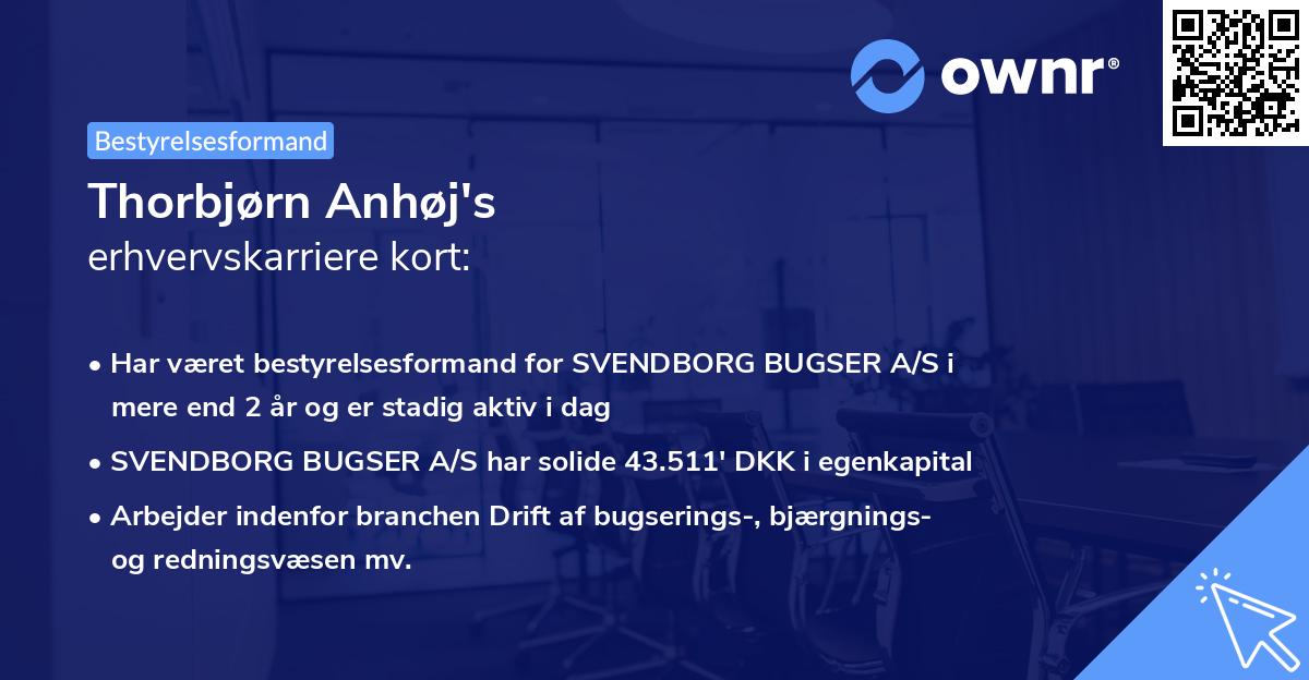 Thorbjørn Anhøj's erhvervskarriere kort