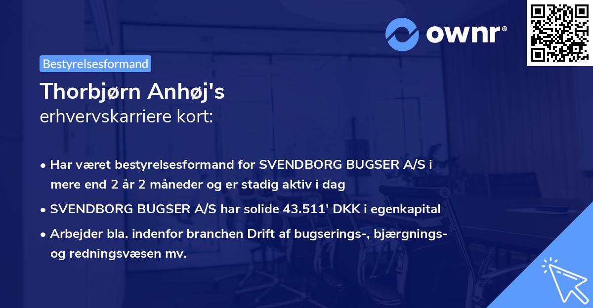 Thorbjørn Anhøj's erhvervskarriere kort