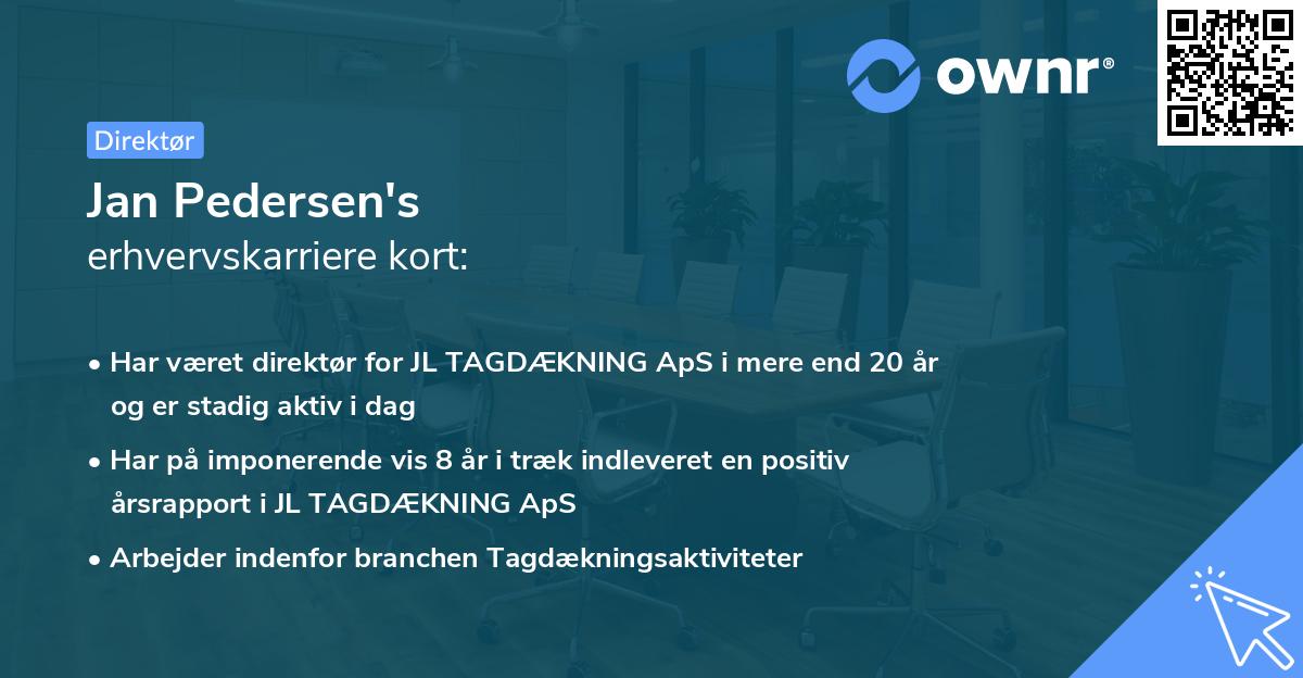Jan Pedersen's erhvervskarriere kort